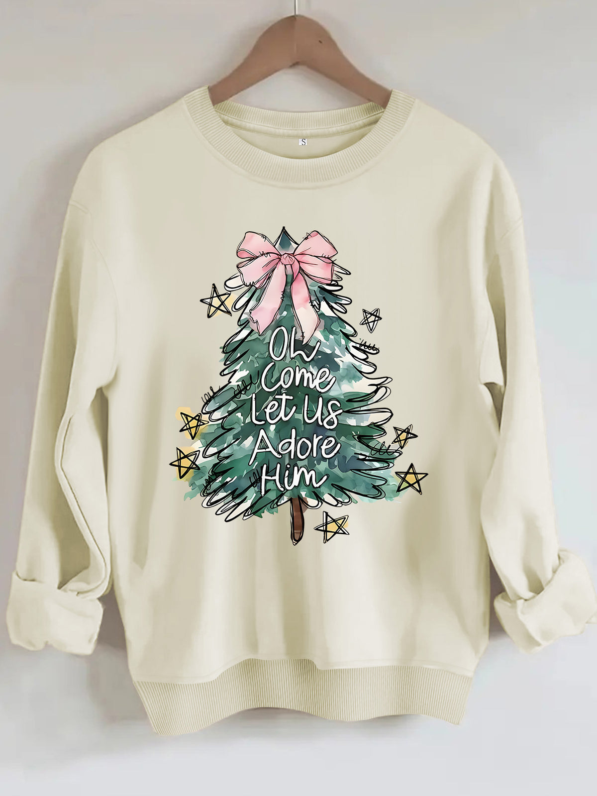 Christmas tree print hoodie