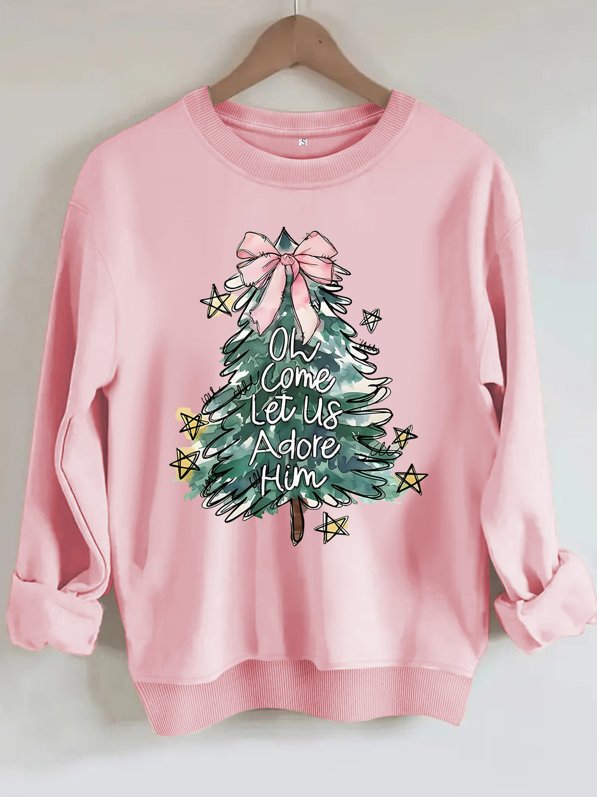 Christmas tree print hoodie