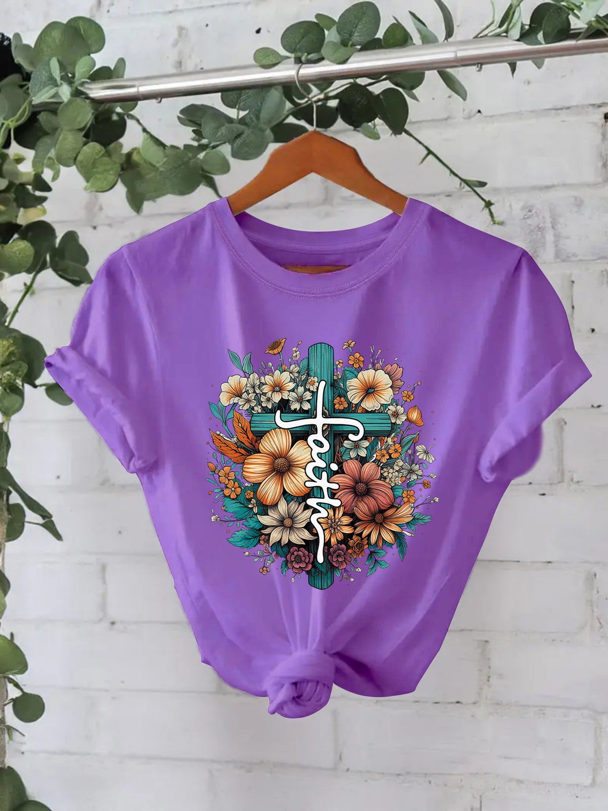 Faith printed new short sleeved women's clothing