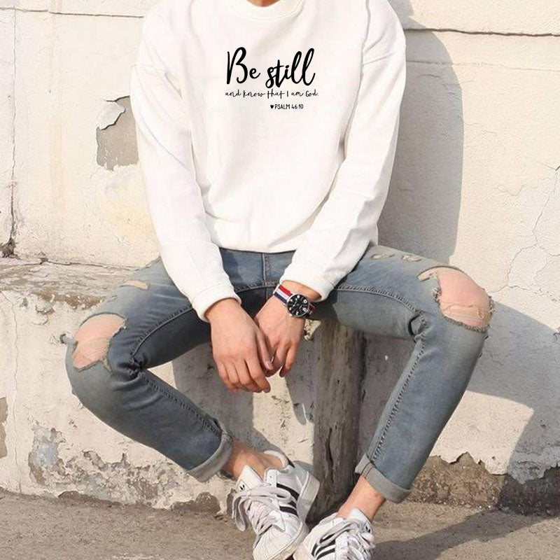 Be Still And Know That I Am God Pslam 46:10 Sweatshirts Unisex Women Religious Christian Hoodies Vintage Jesus Faith Pullovers
