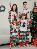 Christmas Deer Snowflake Letter Stripe Christmas Family Matching Printed Loungewear