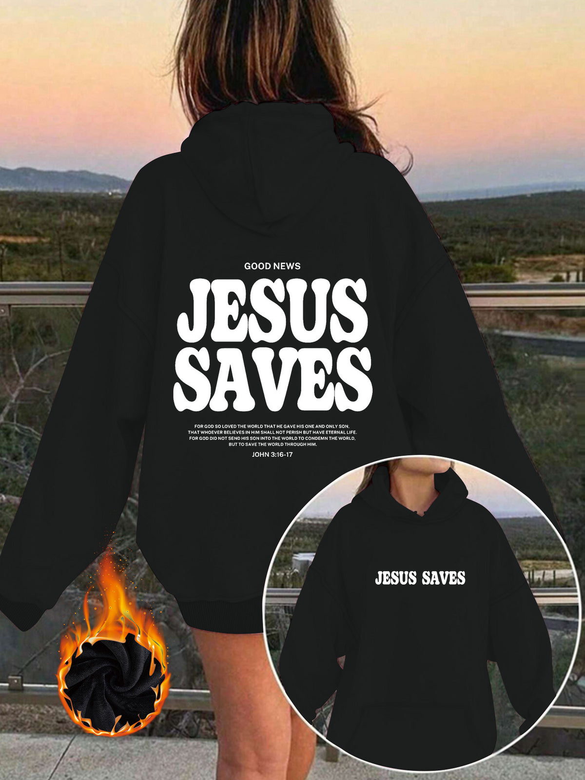 JESUS SAVES Print Hoodie