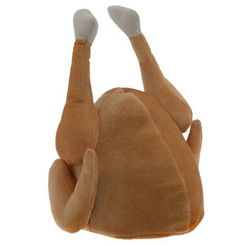ROASTED TURKEY HAT Thanksgiving Costume Roast Chicken Raw Poultry Bird Trot Chef