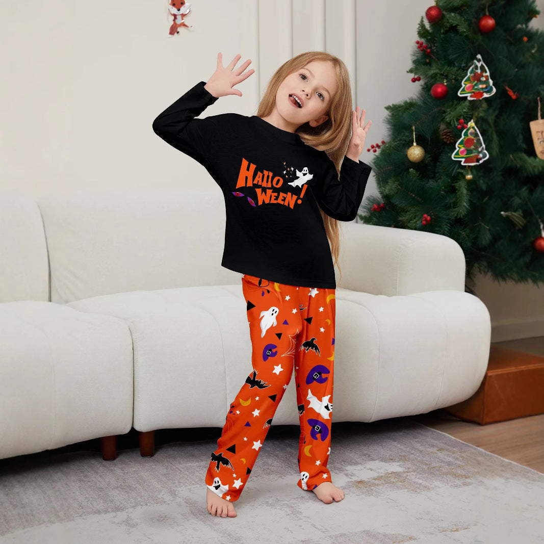 Christmas Family Matching Pajamas New Letter Ghost Star Halloween Print Home Wear Sleepwear