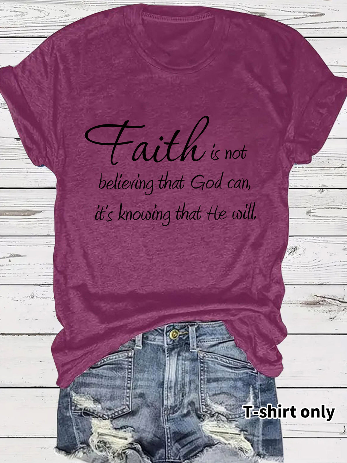 Short sleeved faith is a letter