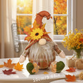 Harvest Festival Thanksgiving Sunflower Faceless Doll Autumn Scarecrow Figurine for Desk and Display Decoration