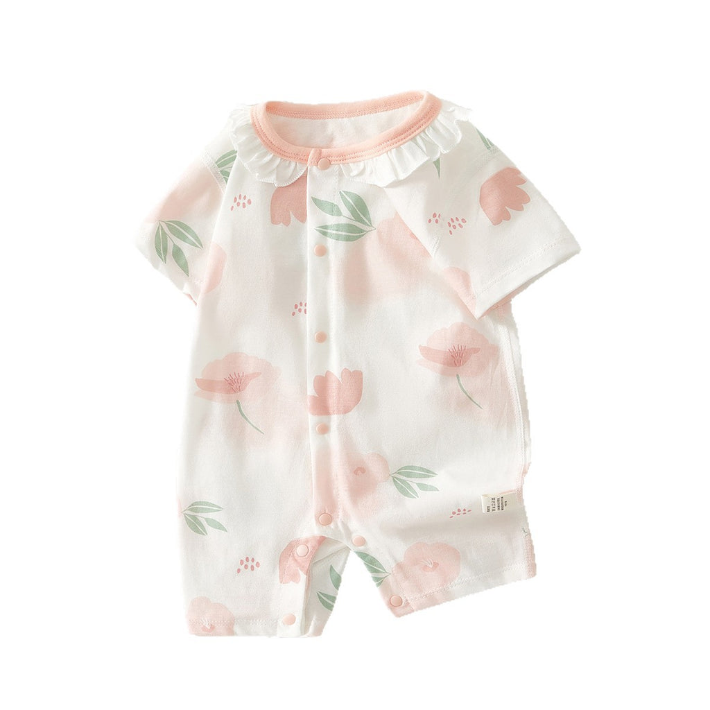 Baby short sleeved jumpsuit summer baby crawling suit boneless pajamas