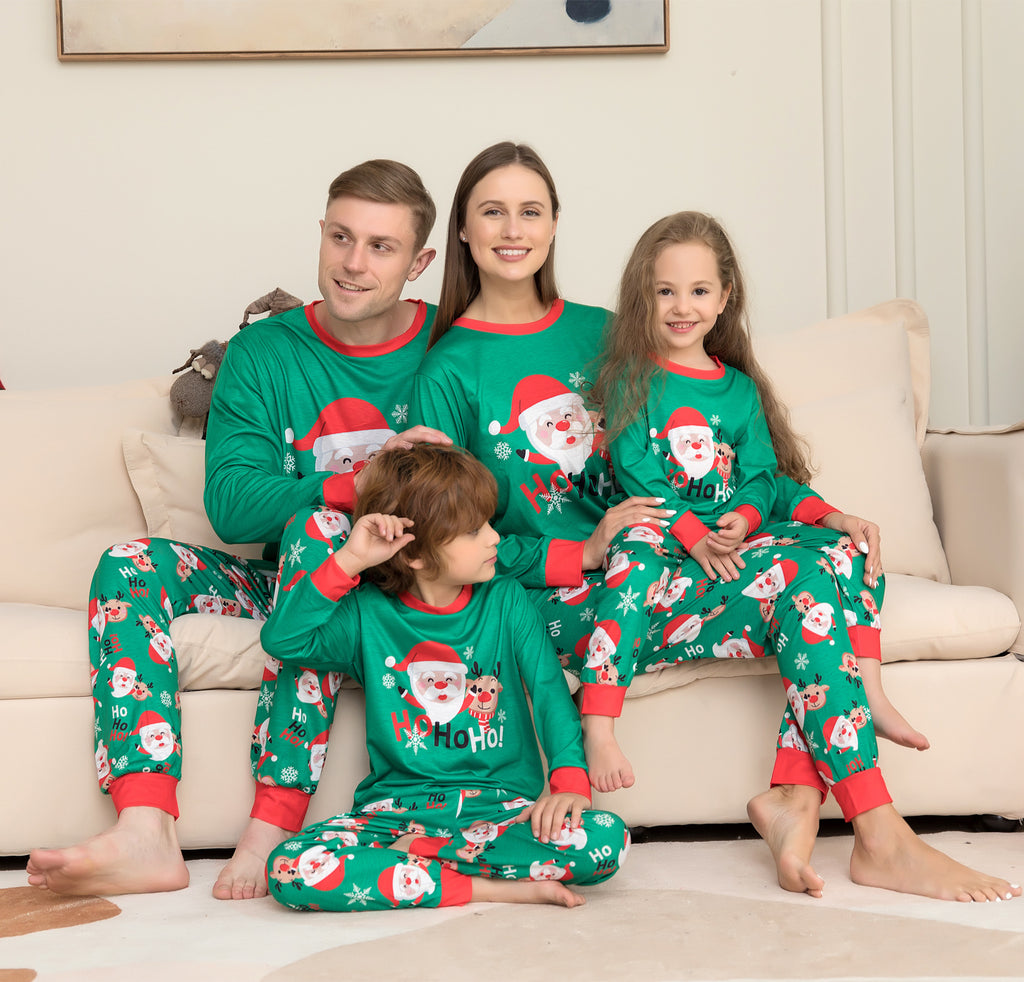 Christmas Home Wear Set, Santa Claus Print Parent-Child Matching Pajamas, Fashionable Sleepwear