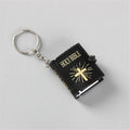 Gold Color Mini Holy Bible Keychain Real Paper Can Read Key Chain Pendant Keyring Fashion Religious Jewelry A865