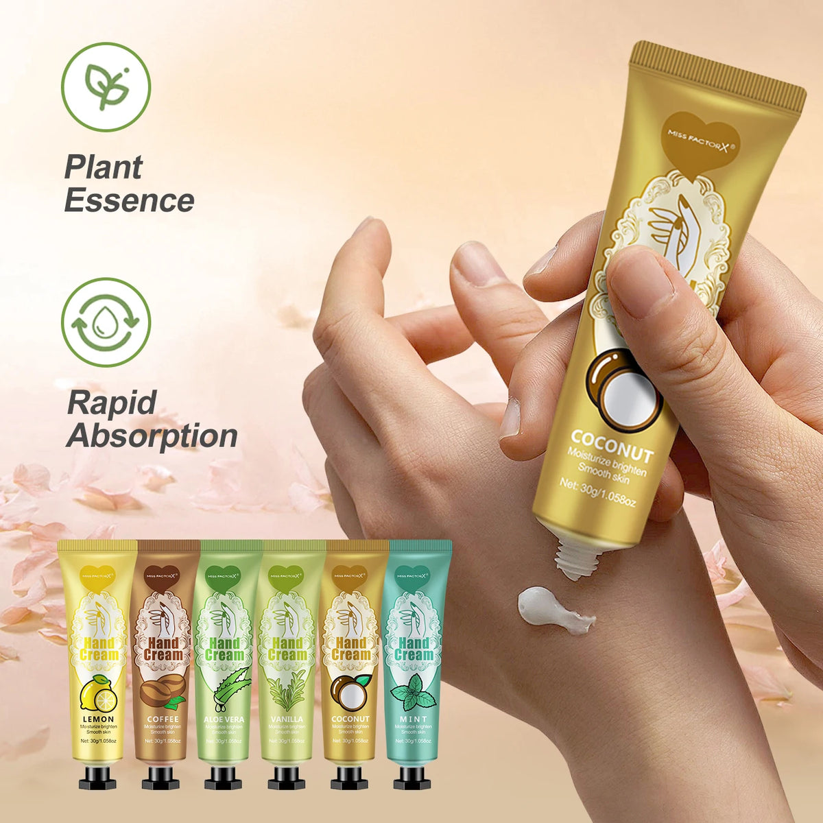 6 Sets/Box Wedding Companion Gift Set, Hand Cream Set Lip Balm Set, Love Thank You Card and Love Gauze Bag, Party Gift Distribut