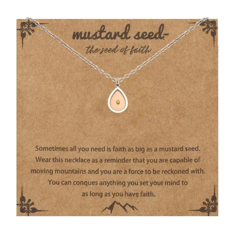 New Christian Gift Mustard Seed Gold Color Stainless Steel Pendant The Seed Of Faith Silver Color Chain