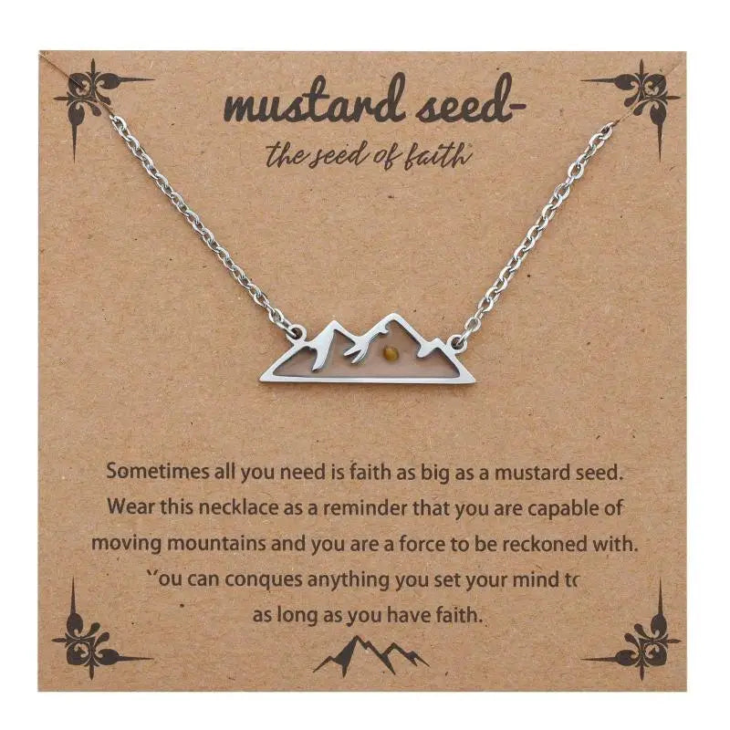 Mustard Seed Faith Pendant Necklace – Christian Gift