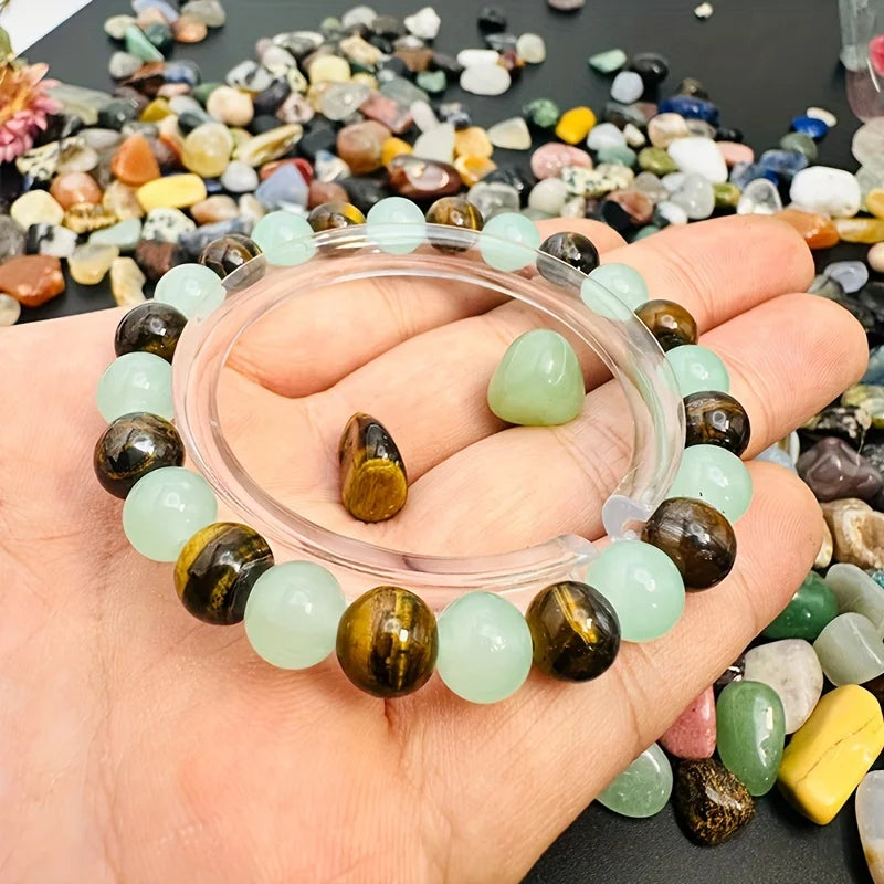 Money Good Luck Bracelet | Green Aventurine & Tiger Eye Stone Beaded Bracelet