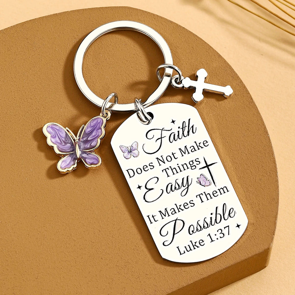Faith Christian Gifts for Women Cross Bible Verse Keychain Religious Gift for Pastor Sister Mom Teen Girls Christian Gifts