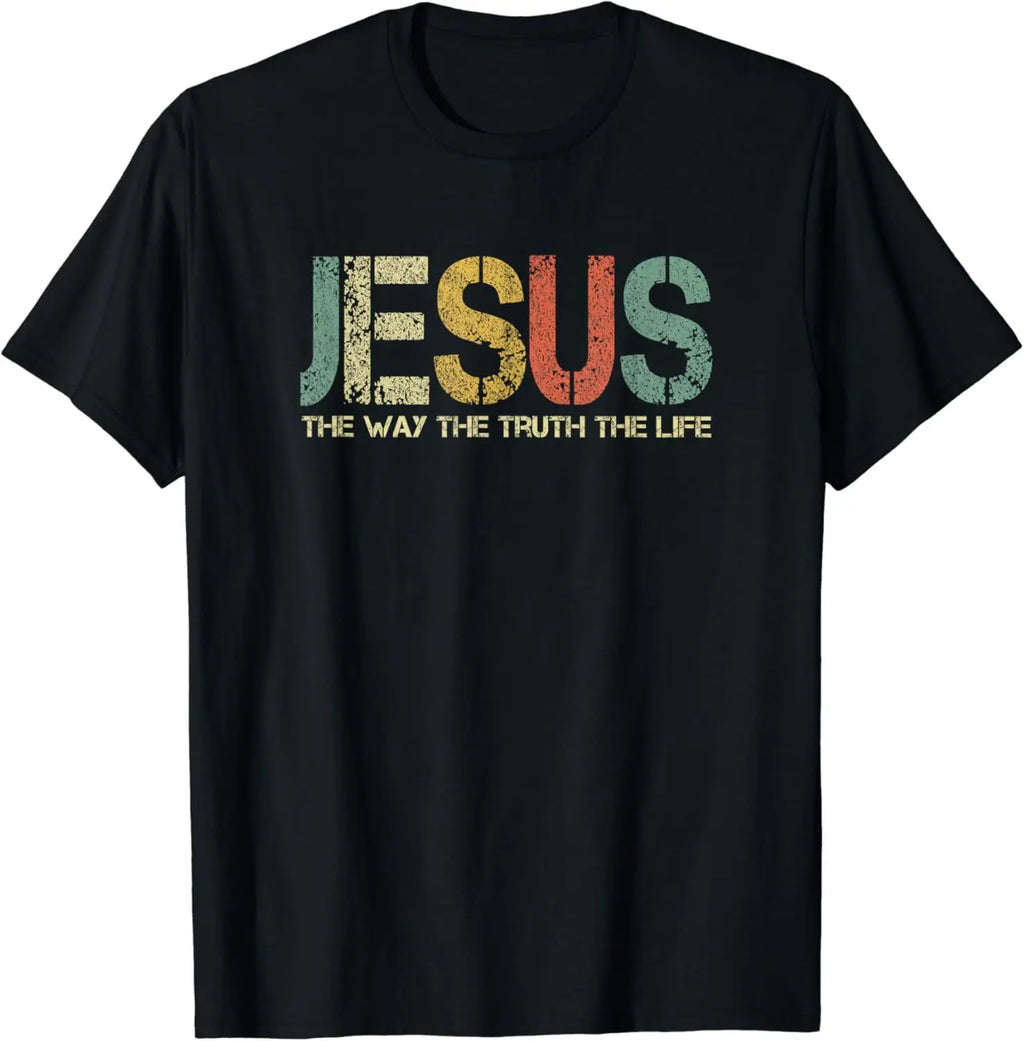 Christian T Shirt Women Men Kids Jesus The Way Truth Life T-Shirt  Graphic T Shirts  Vintage T Shirt  Camisetas