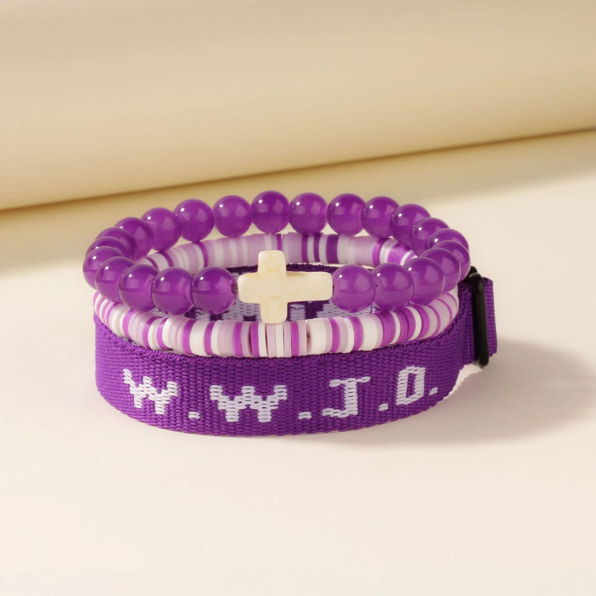 3PCS What Would Jesus Do WWJD Bracelets Women Men Cross Beaded Bracelets Set WWJD-Jesus Will Do What Bracelet Jewelry Gifts