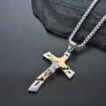 Christian Amulet Jesus Pendant Necklace Stainless Steel Vintage Christian Cross Necklace Men Women Religious Believers Jewelry