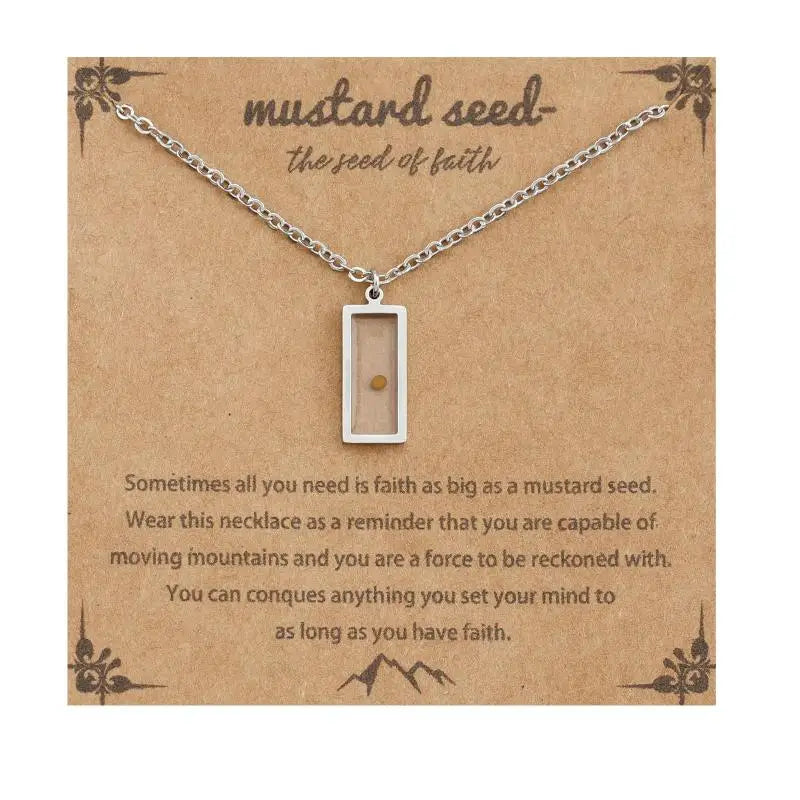 Mustard Seed Faith Pendant Necklace – Christian Gift