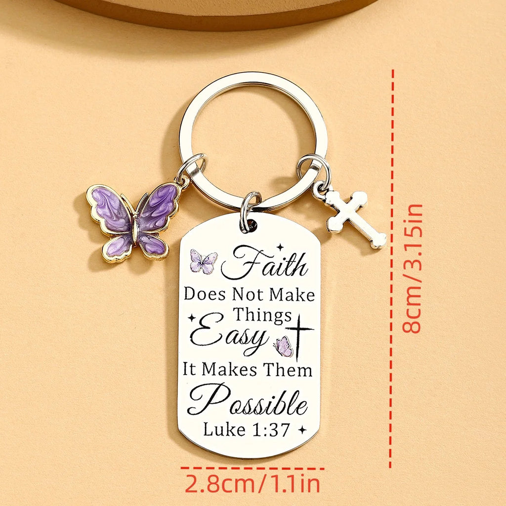 Faith Christian Gifts for Women Cross Bible Verse Keychain Religious Gift for Pastor Sister Mom Teen Girls Christian Gifts