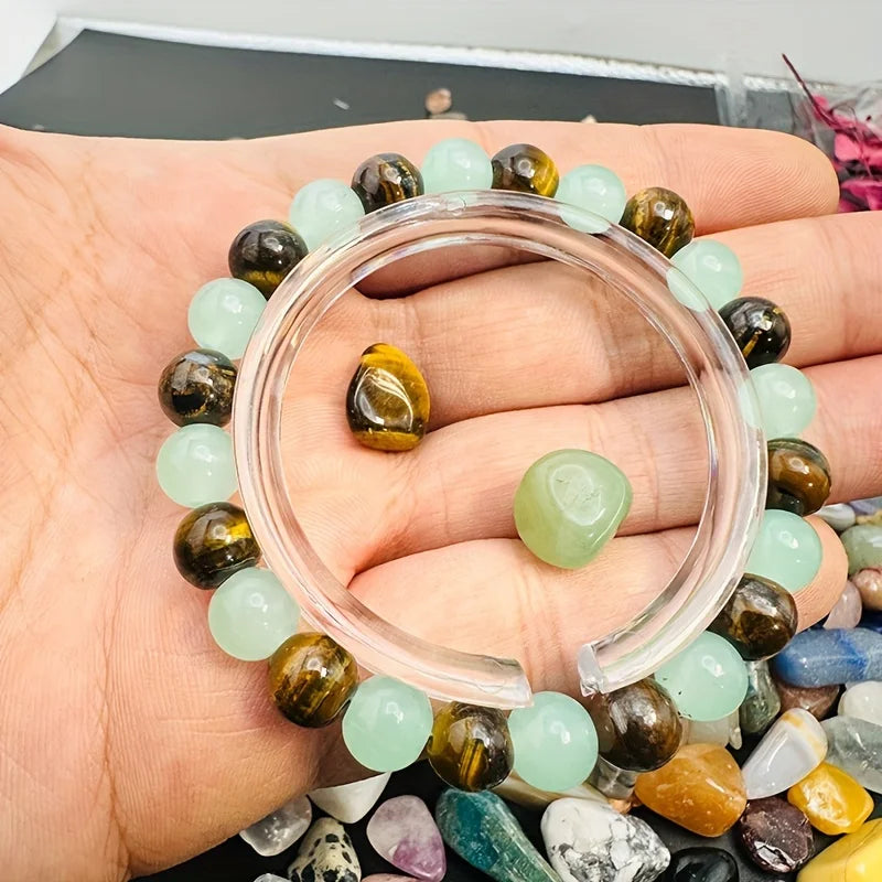 Money Good Luck Bracelet | Green Aventurine & Tiger Eye Stone Beaded Bracelet