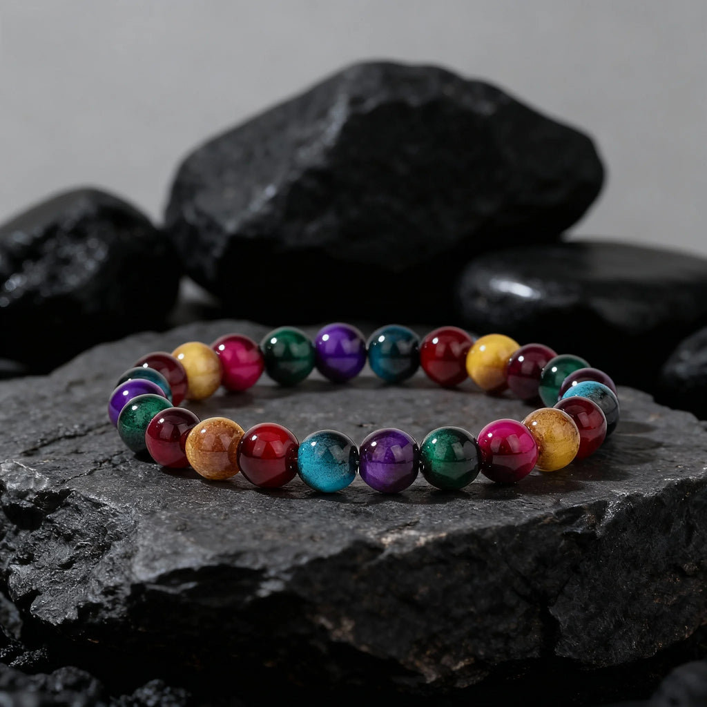 Fashion Autumn Winter Jewellery Yellow Green Red Purple Blue Brazaletes for Family Banquet Unique Beaded Bracelets for Women