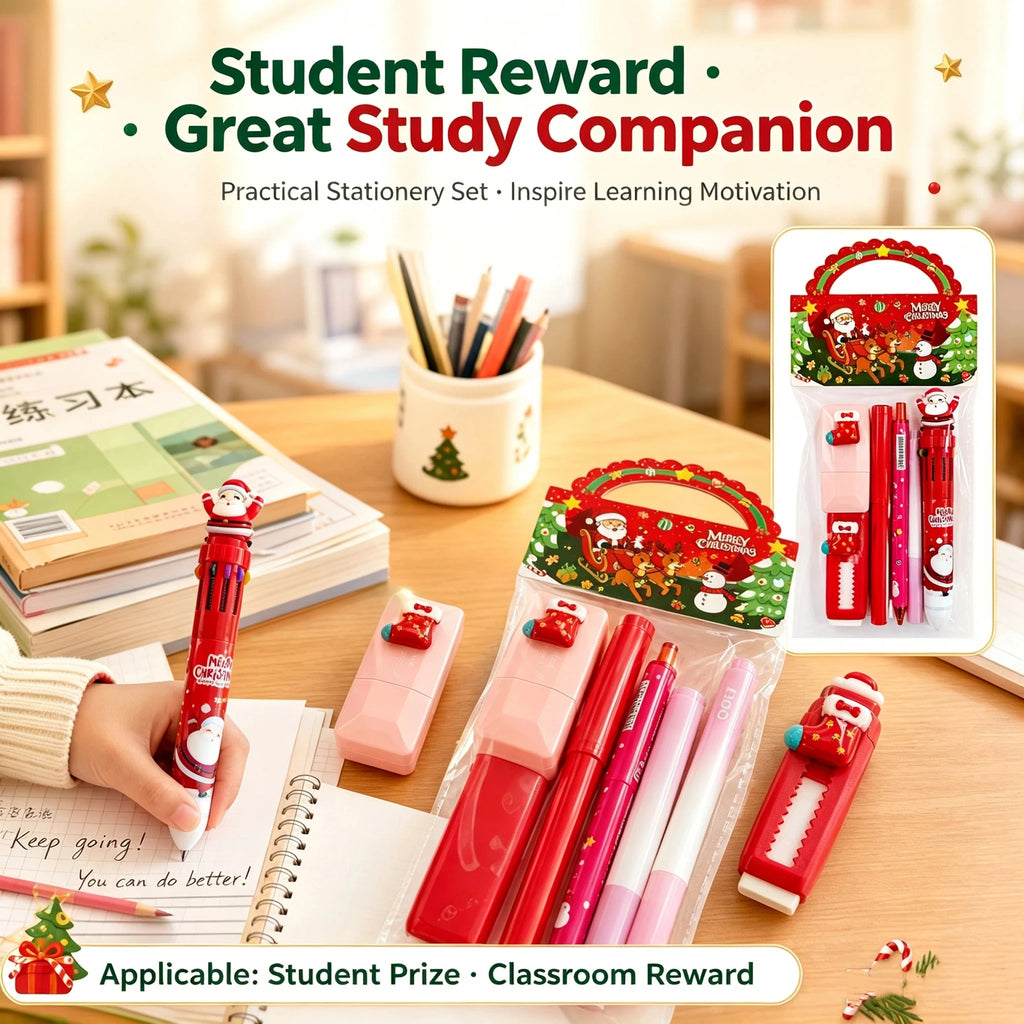 6 Christmas stationery sets, class holiday event gifts, Christmas gifts for friends, classmates, and children
