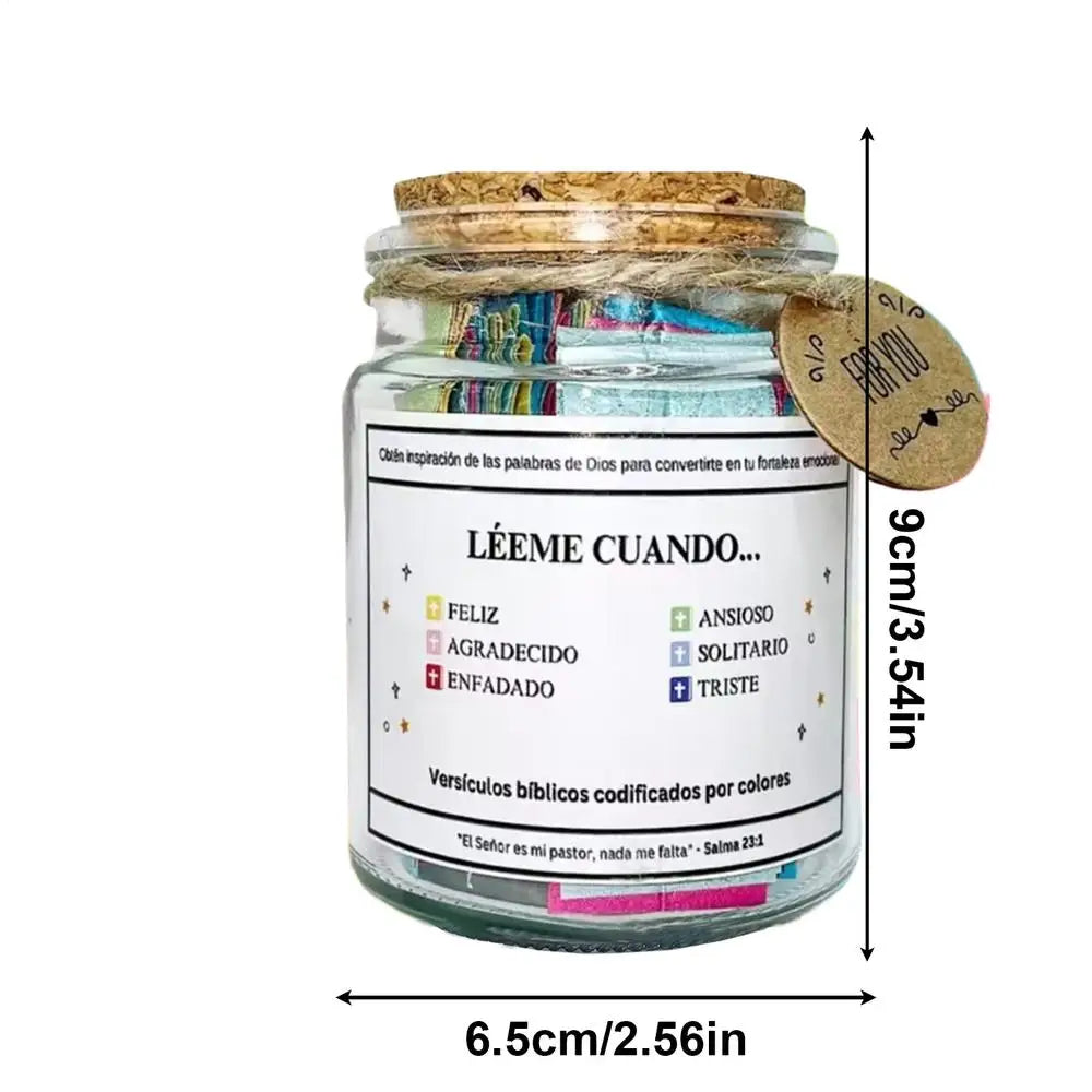 Bible Verse Jar Spanish Scripture Prayer Hope Bible Verse Jar Decoration Positive Thinking EmotionalSupport Scripture Prayer