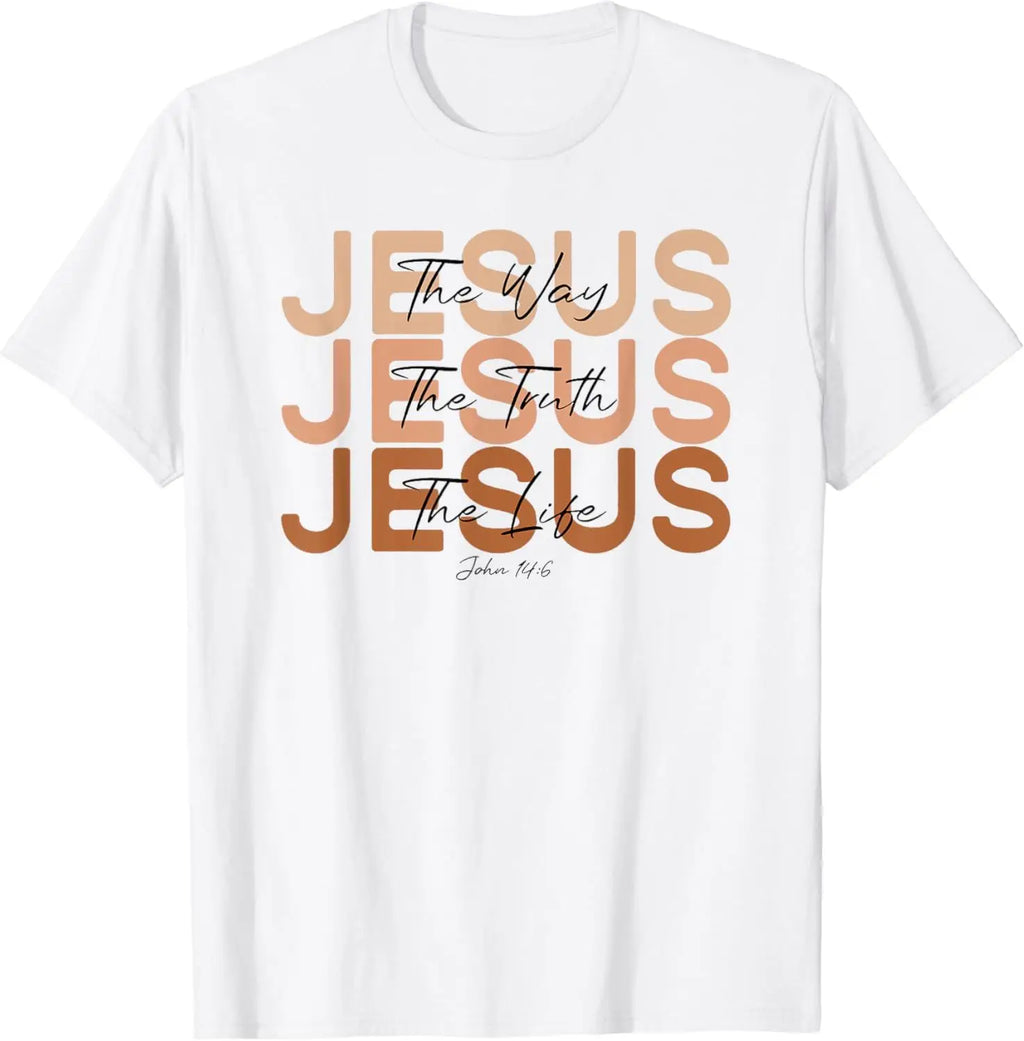 Christian T Shirt Women Men Kids Jesus The Way Truth Life T-Shirt  Graphic T Shirts  Vintage T Shirt  Camisetas