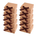 10PCS Christmas Gift Boxes Paper Box With Ribbon Wedding Birthday Party Favor Candy Chocolate Cookie Biscuit Treat Packaging Set
