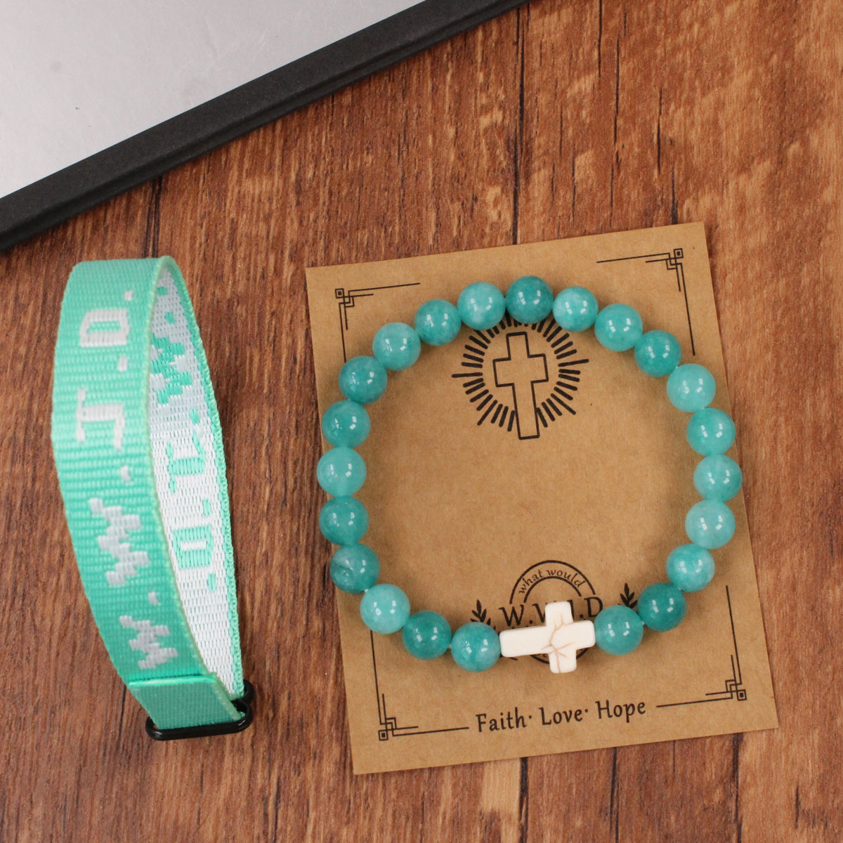 2pc What Would Jesus Do WWJD Bracelets Pack HWLF W.W.J.D Bracelet He Would Love First Elevated Faith Christian Cross Gifts