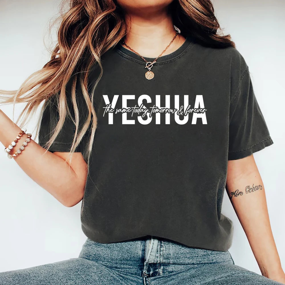 Yeshua T-Shirt Christian T-shirts Religious Shirts Bible Verse Top Faith Tee Women Graphic T Shirts Christian Gift Jesus Apparel