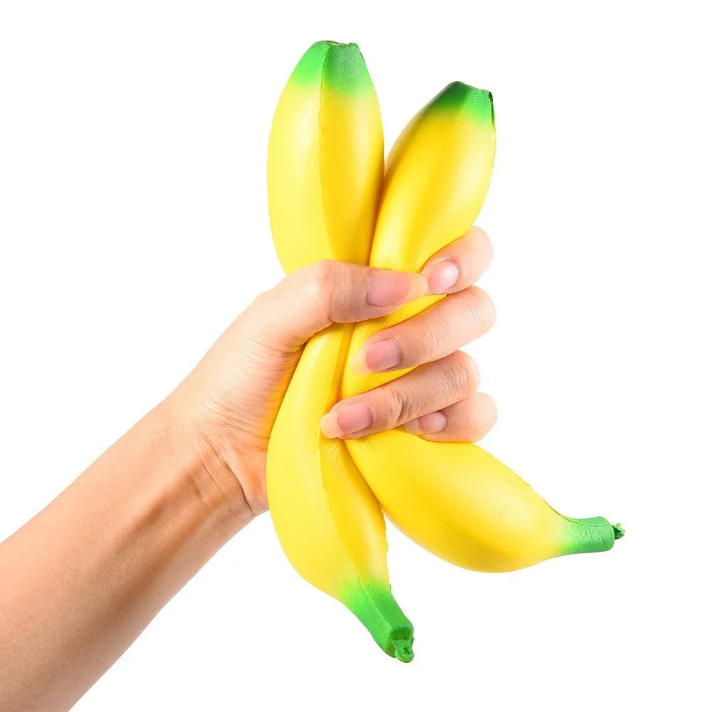 2/4pcs Banana Squishy Toy Soft PU Slow Rising Stress Reliever for Adults Office Desk Decor Kawaii Anti-Anxiety Hand Fidget Toy