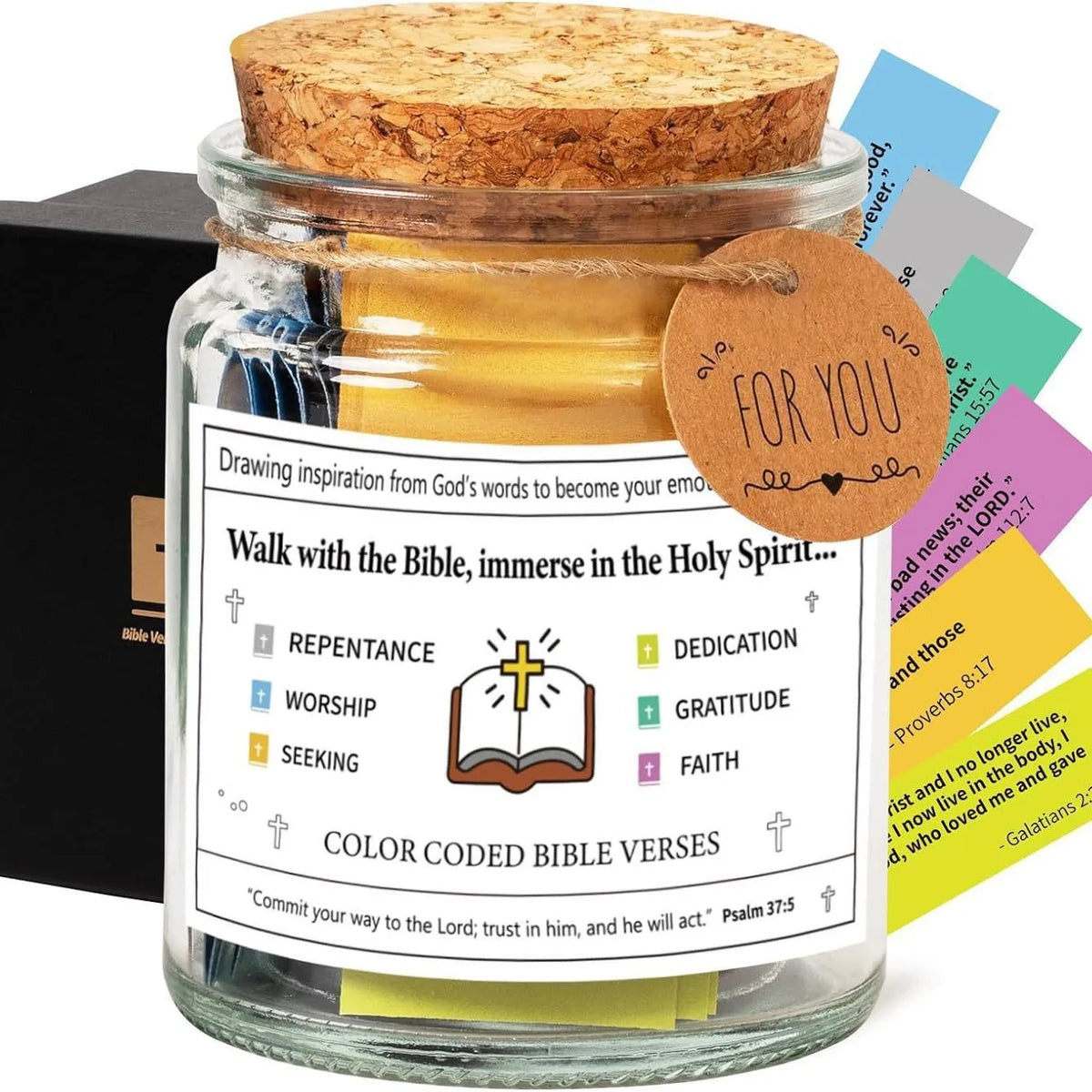 Bible Verse Jar with Gift Box – Daily Faith & Encouragement