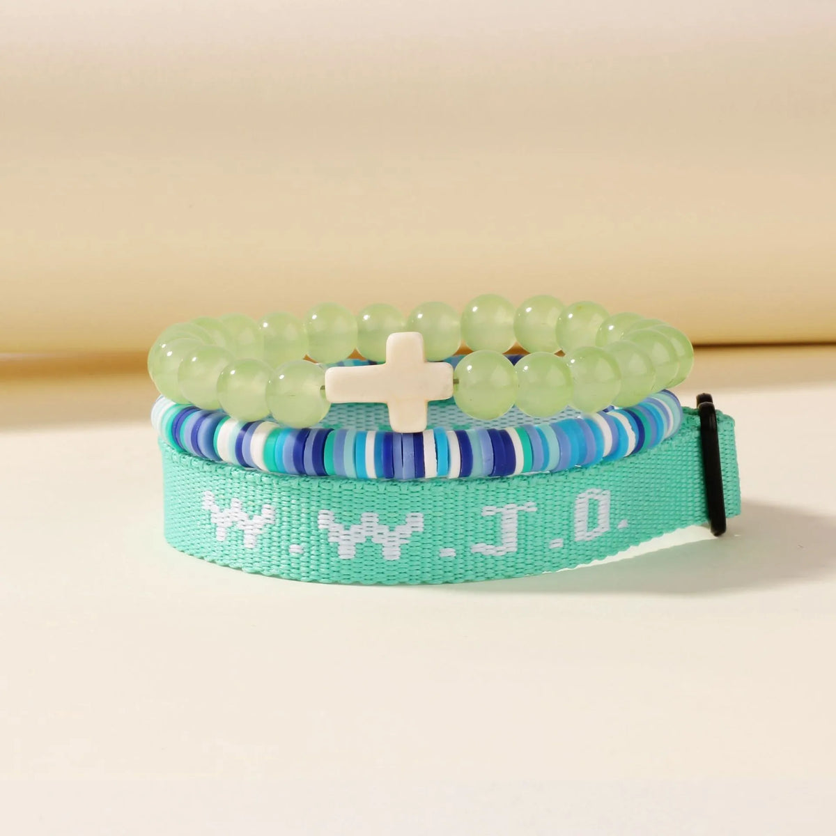 3PCS What Would Jesus Do WWJD Bracelets Women Men Cross Beaded Bracelets Set WWJD-Jesus Will Do What Bracelet Jewelry Gifts