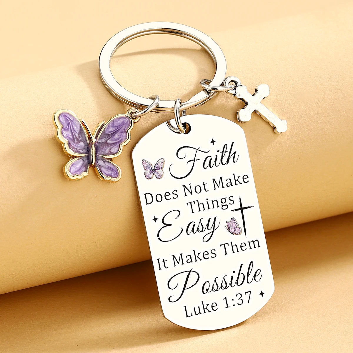 Faith Christian Gifts for Women Cross Bible Verse Keychain Religious Gift for Pastor Sister Mom Teen Girls Christian Gifts
