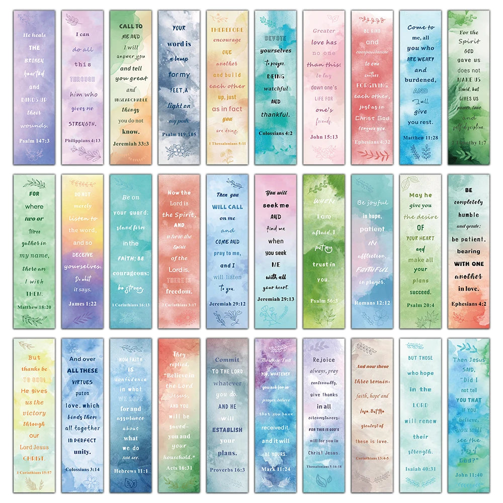 30/60PCS Bible Scripture Bookmark Nostalgia Room Card For Graffiti Laptop Luggage Creative Annotated Reading Bookmarks