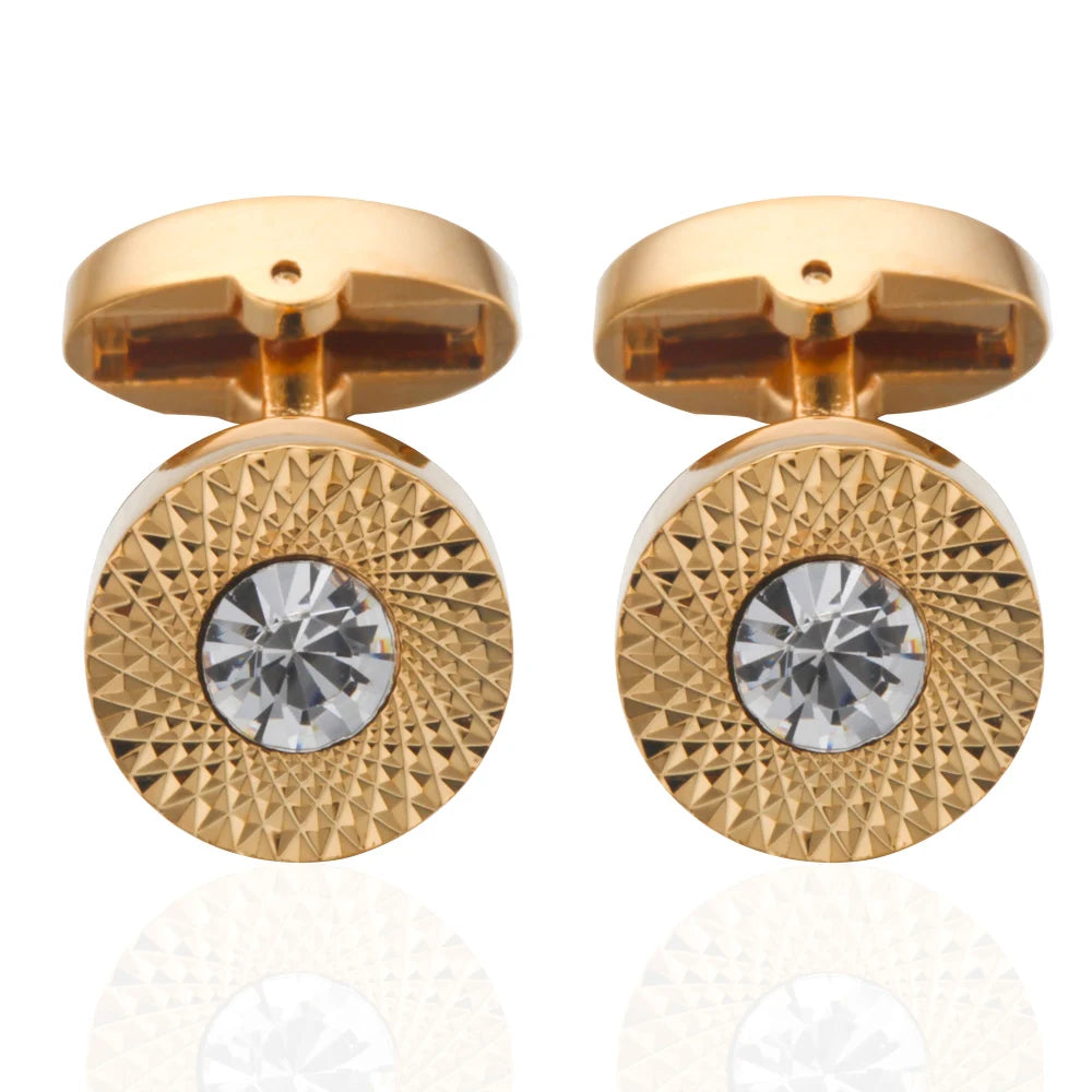 Christmas Gifts Men's Cufflinks France Shirt Copper Gold Cuff Buttons For Dad Mens Jewelry