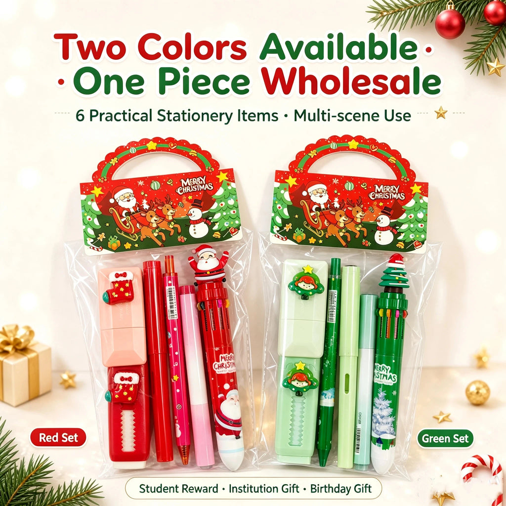 6 Christmas stationery sets, class holiday event gifts, Christmas gifts for friends, classmates, and children