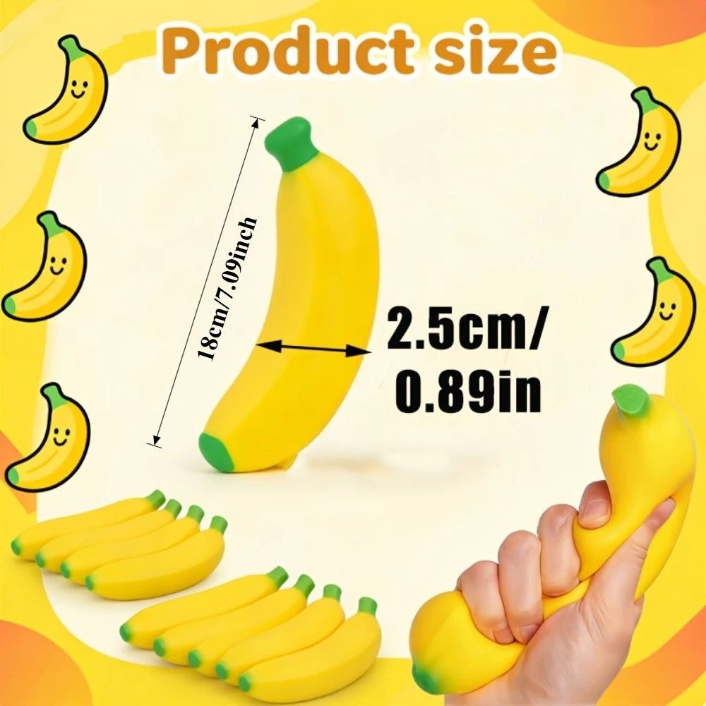 2/4pcs Banana Squishy Toy Soft PU Slow Rising Stress Reliever for Adults Office Desk Decor Kawaii Anti-Anxiety Hand Fidget Toy