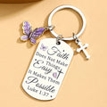 Faith Christian Gifts for Women Cross Bible Verse Keychain Religious Gift for Pastor Sister Mom Teen Girls Christian Gifts