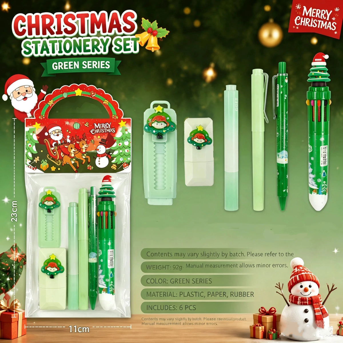 6 Christmas stationery sets, class holiday event gifts, Christmas gifts for friends, classmates, and children