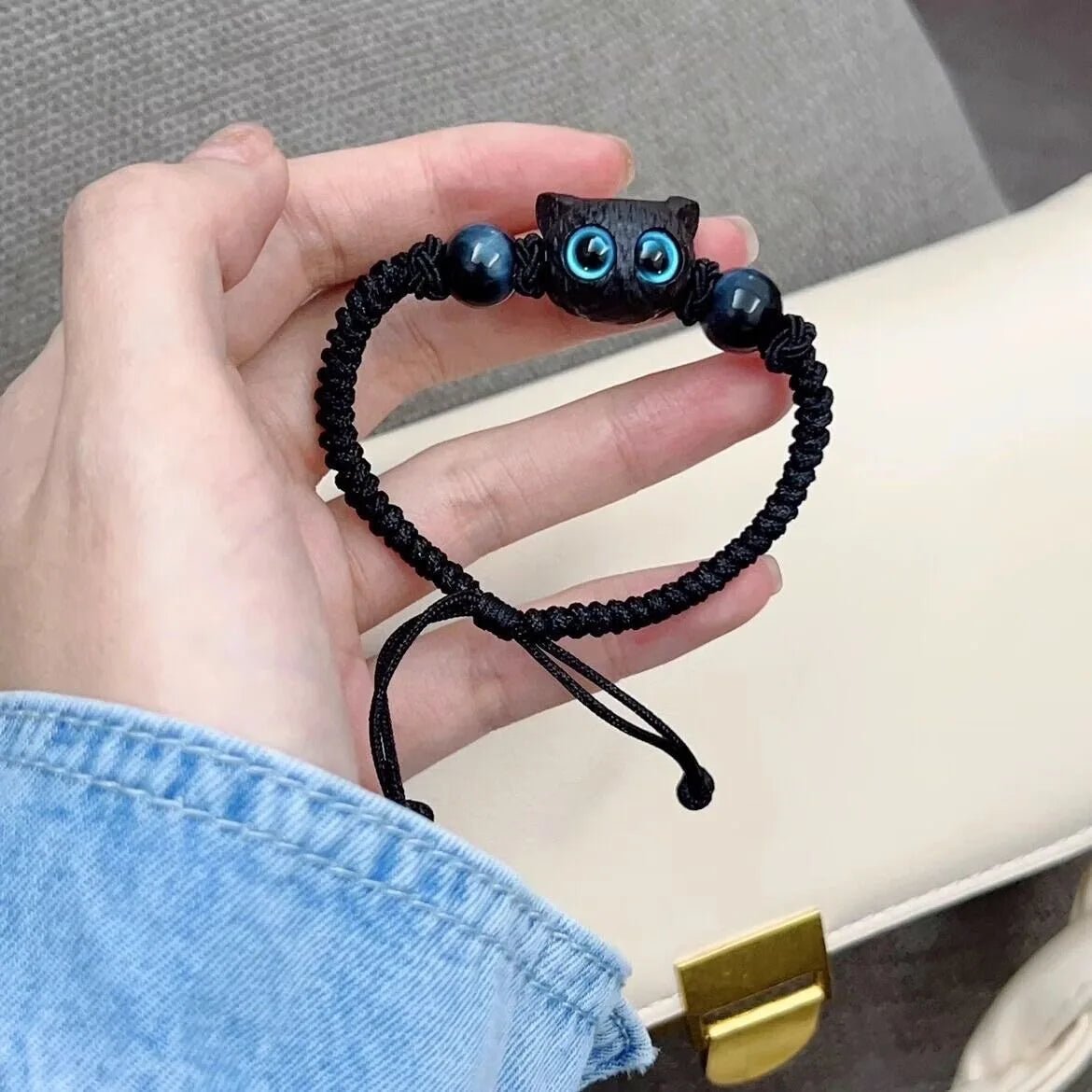 Matching Bracelets Couples Women Men Luminous Cute Cat Friendship Bracelete Black White Cat Head Bangles Glow In The Dark Gift