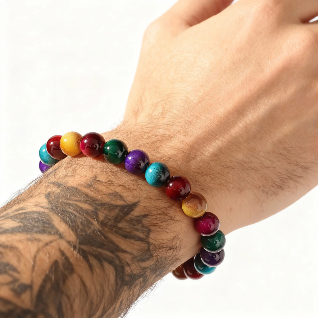 Fashion Autumn Winter Jewellery Yellow Green Red Purple Blue Brazaletes for Family Banquet Unique Beaded Bracelets for Women
