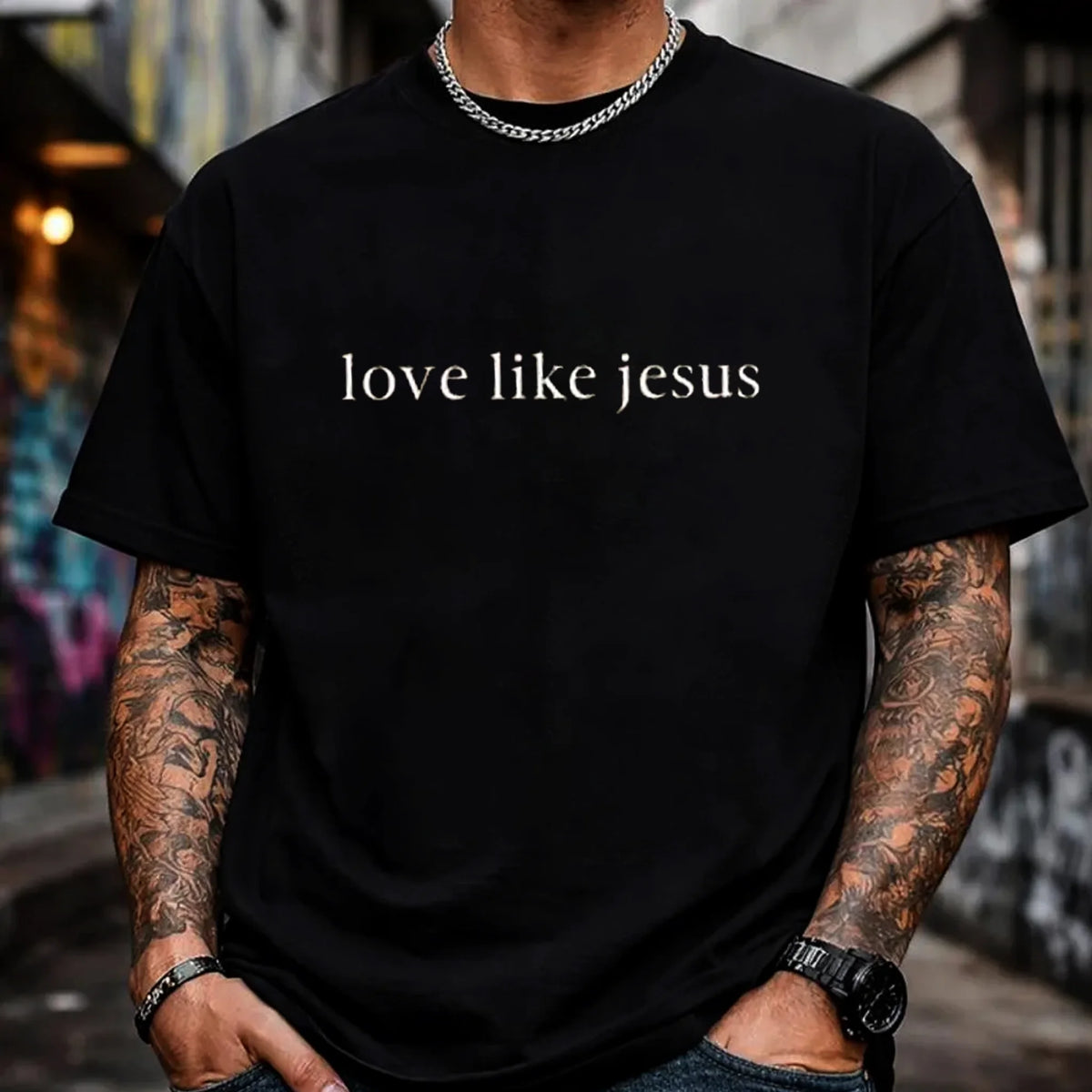 Jesus Christ T Shirts Tees for Men Fashion Casual Short Sleeve T-shirt for Summer Cotton T-shirts Christian Faith Tshirts Tops