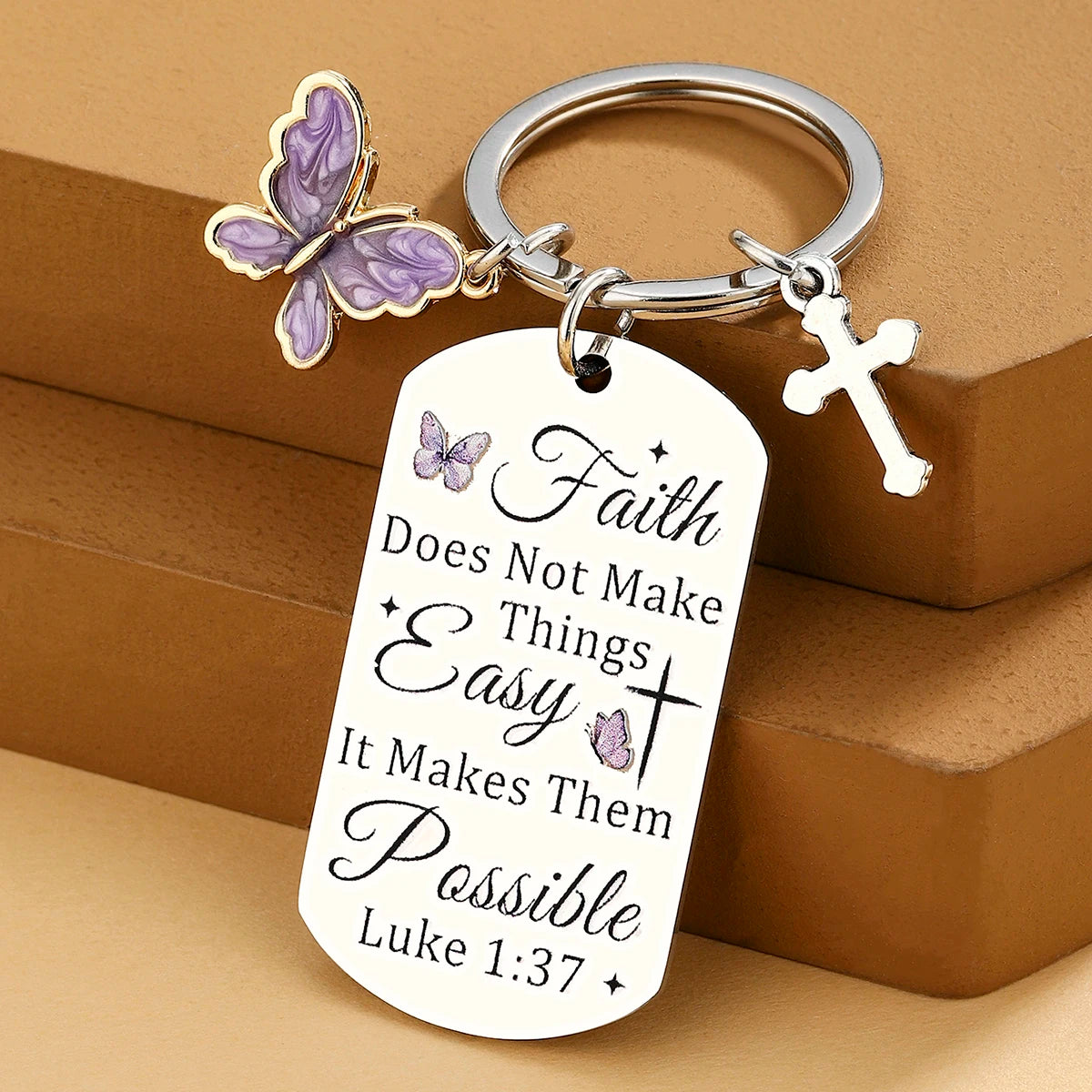 Faith Christian Gifts for Women Cross Bible Verse Keychain Religious Gift for Pastor Sister Mom Teen Girls Christian Gifts