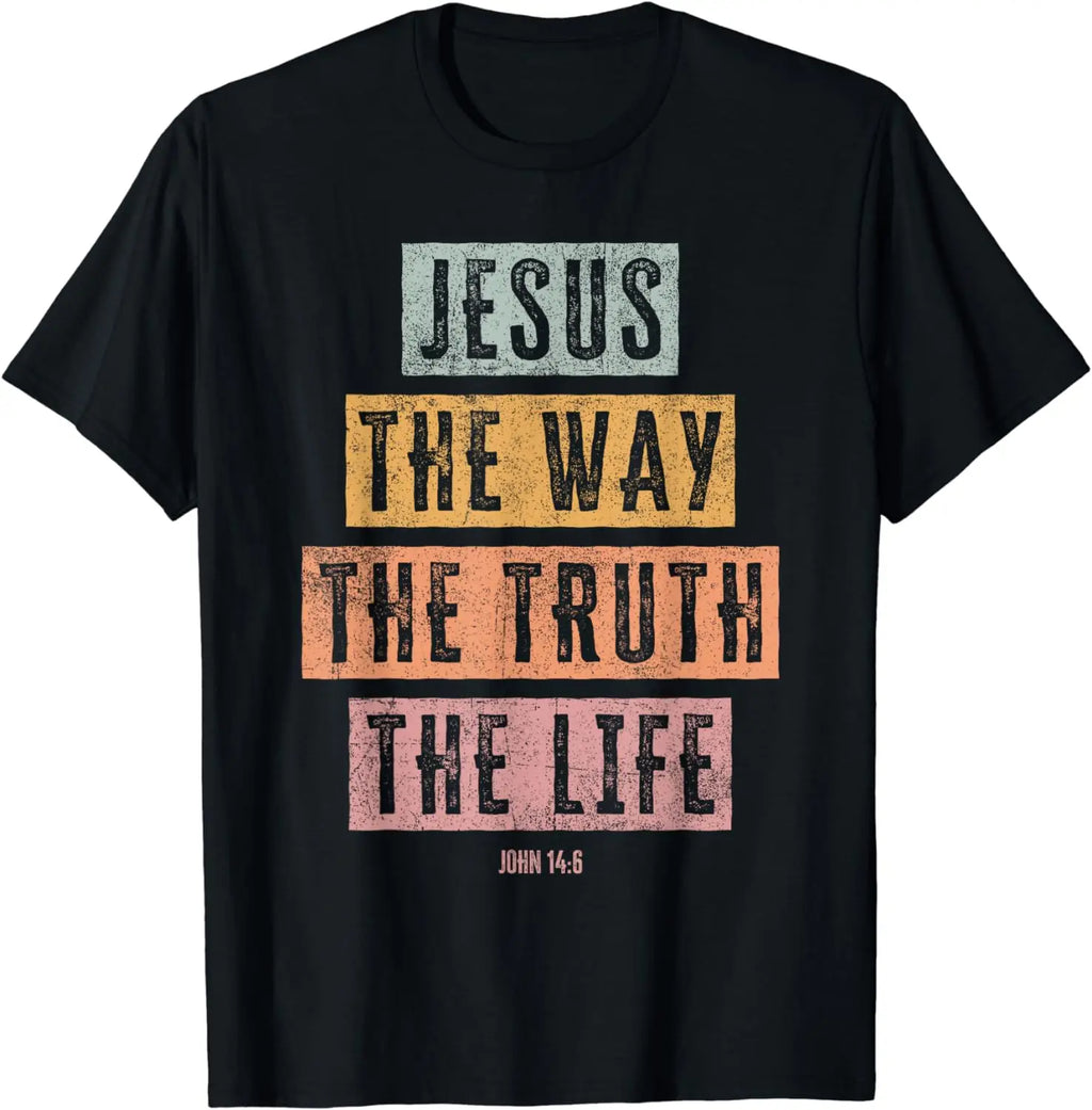 Christian T Shirt Women Men Kids Jesus The Way Truth Life T-Shirt  Graphic T Shirts  Vintage T Shirt  Camisetas