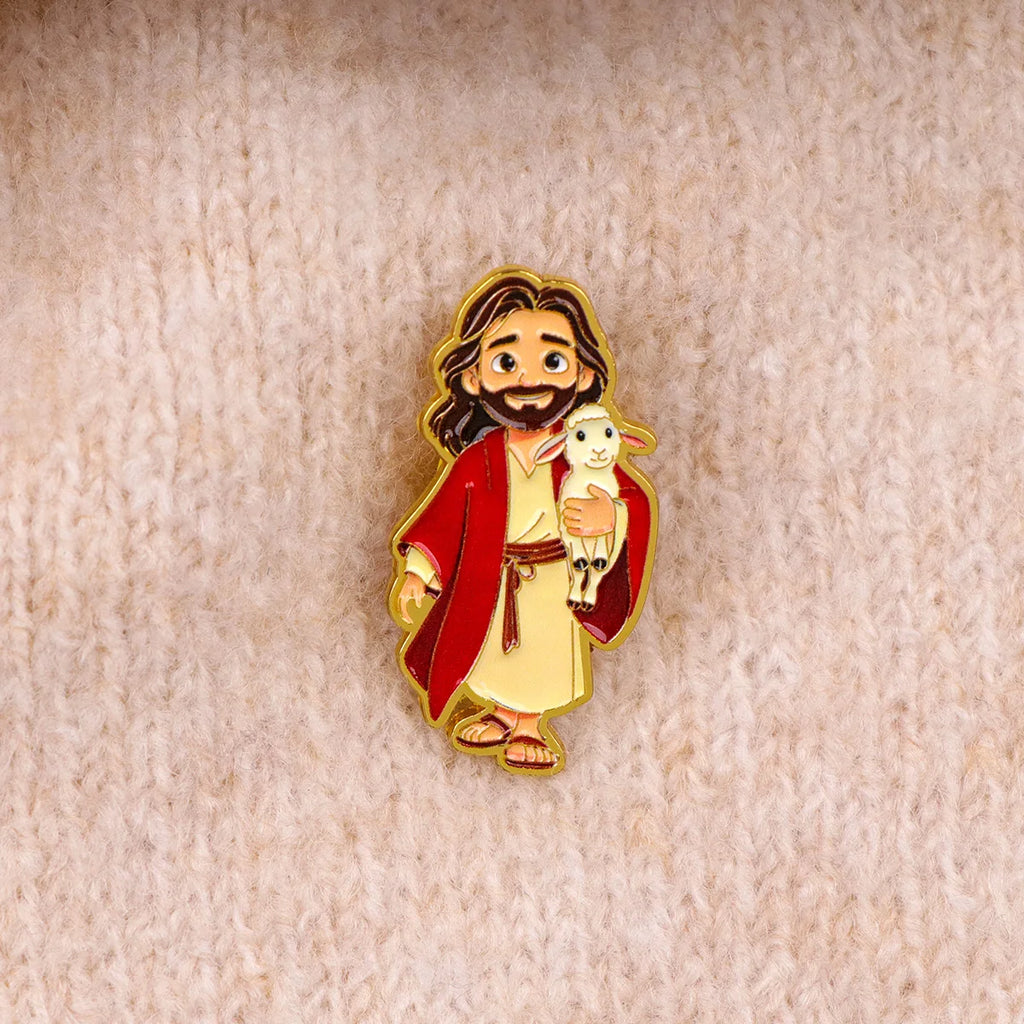 9pcs Jesus Holding Lamb Enamel Pin Set Christian Brooch For Coat Women's Brooches Collar Lapel Pins Metal Badges Jewelry Gift