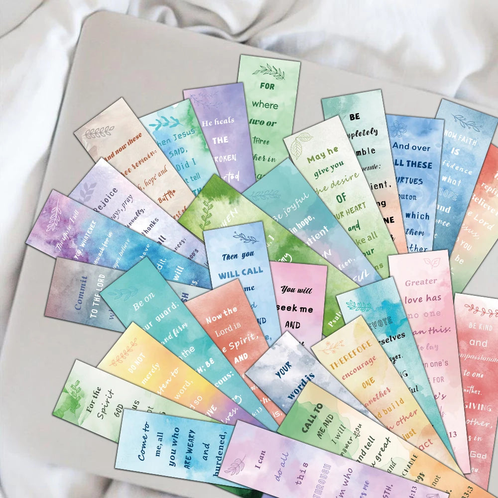 30/60PCS Bible Scripture Bookmark Nostalgia Room Card For Graffiti Laptop Luggage Creative Annotated Reading Bookmarks