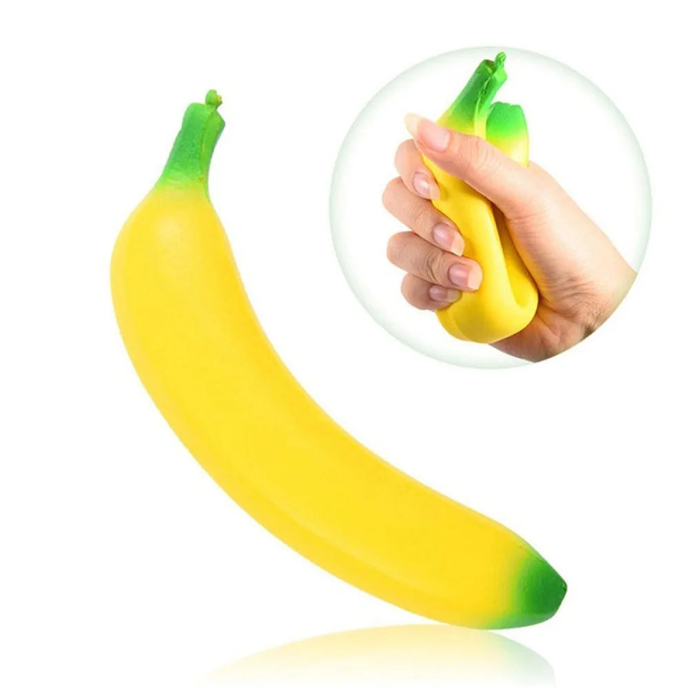 2/4pcs Banana Squishy Toy Soft PU Slow Rising Stress Reliever for Adults Office Desk Decor Kawaii Anti-Anxiety Hand Fidget Toy