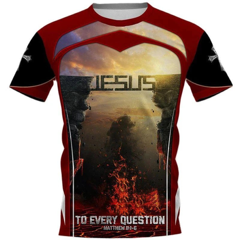 Christian Jesus Graphic T-shirt Men Women Clothing O-neck Short Sleeve T Shirts 3D Print Savior Casual Fashion Streetwear Tees